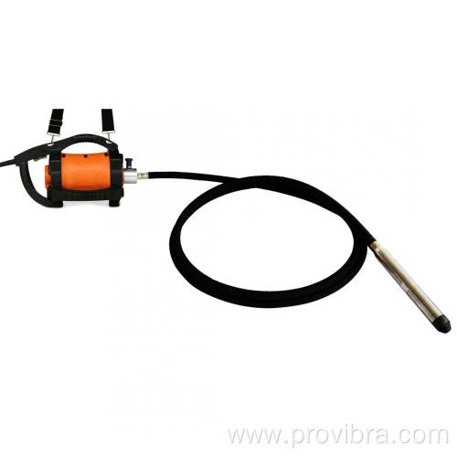 Electric concrete vibrator with eccentric hose